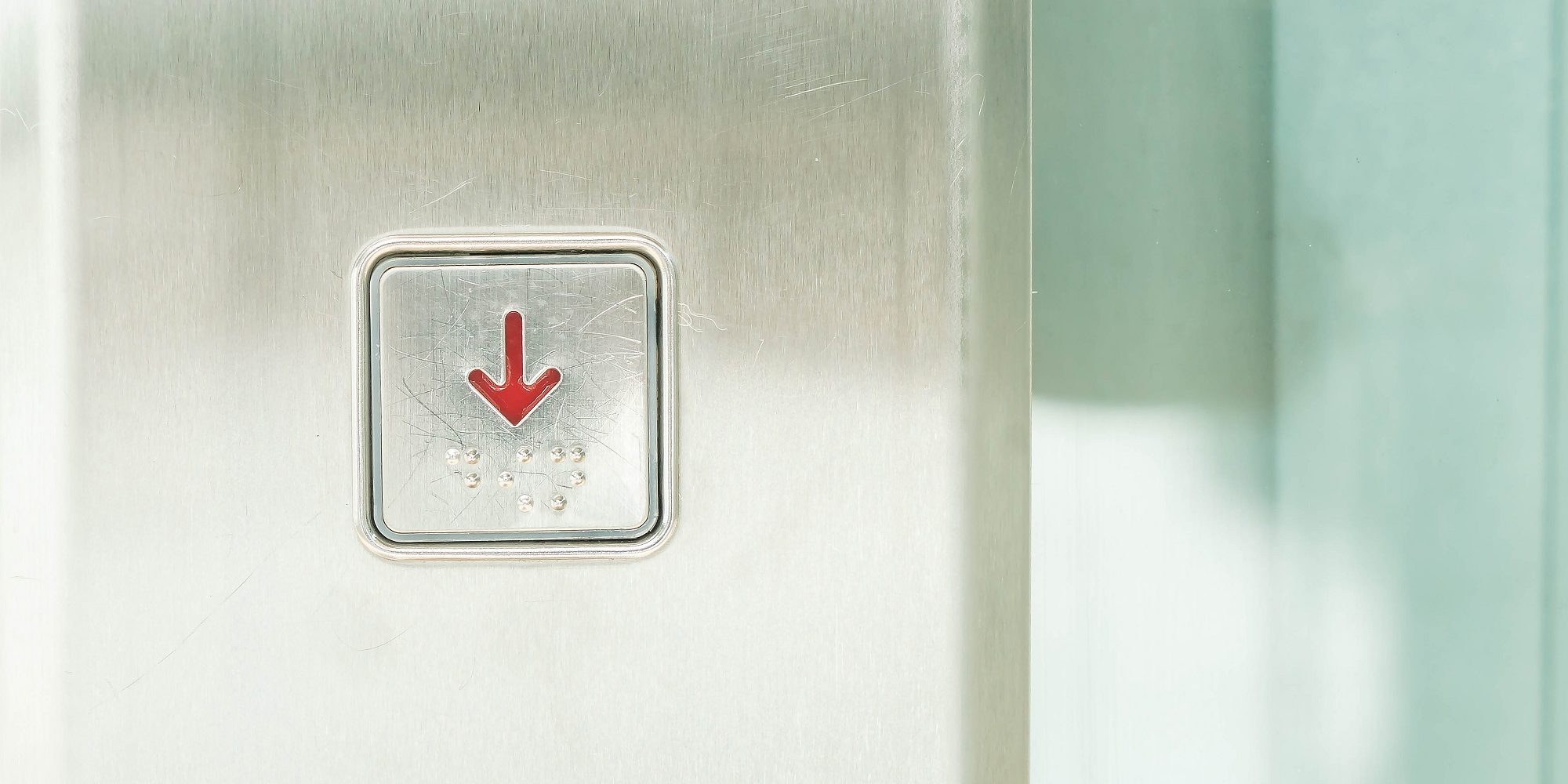 elevator button turned down